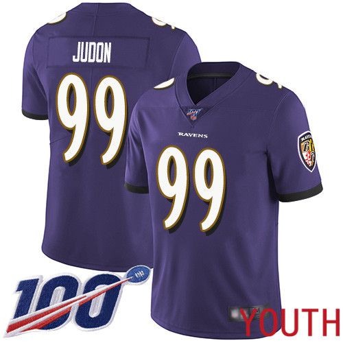Baltimore Ravens Limited Purple Youth Matt Judon Home Jersey NFL Football #99 100th Season Vapor Untouchable